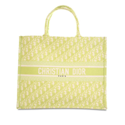 Christian Dior AB Dior Green Light Green Canvas Fabric Large Oblique Book Tote France