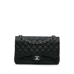 Chanel B Chanel Black Caviar Leather Leather Jumbo Classic Caviar Double Flap Italy