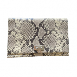 Tory Burch Python-effect leather clutch bag