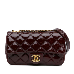 Chanel Red Paris-Salzburg Small Patent and Goatskin CC Eyelet Flap Italy