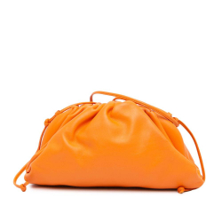 Bottega Veneta AB Bottega Veneta Orange Lambskin Leather Leather Lambskin The Mini Pouch Italy