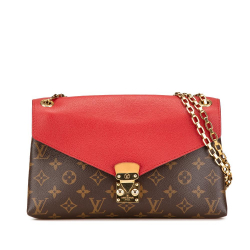 Louis Vuitton B Louis Vuitton Brown with Red Monogram Canvas Canvas Monogram Pallas Chain Spain