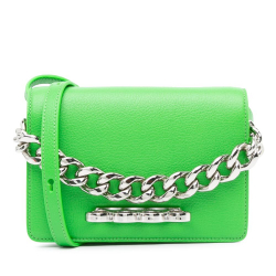 Alexander McQueen AB Alexander McQueen Green Calf Leather skin Four Ring Knuckle Satchel Italy