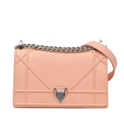 Christian Dior B Dior Pink Light Pink Calf Leather Small Grained Diorama Flap Italy