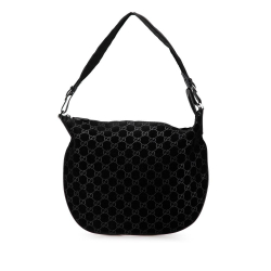 Gucci B Gucci Black Suede Leather GG Hobo Italy