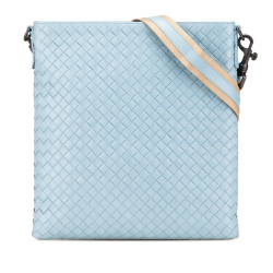 Bottega Veneta B Bottega Veneta Blue Light Blue Nappa Leather Leather Nappa Intrecciato Crossbody Italy