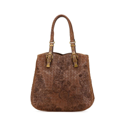 Bottega Veneta B Bottega Veneta Brown Calf Leather Intrecciato Cornely Tote Italy