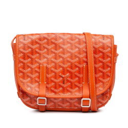 Goyard AB Goyard Orange Coated Canvas Fabric Goyardine Belvedere PM France