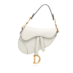 Christian Dior B Dior White Calf Leather Mini Grained skin Saddle Bag Italy