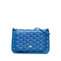 Goyard AB Goyard Blue Coated Canvas Fabric Goyardine Plumet Pocket Wallet France