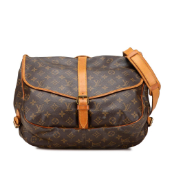 Louis Vuitton B Louis Vuitton Brown Monogram Canvas Canvas Monogram Saumur 35 France