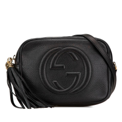 Gucci B Gucci Black Calf Leather Soho Disco Crossbody Italy