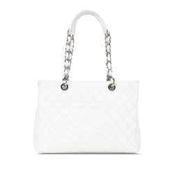 Chanel B Chanel White Caviar Leather Leather Caviar Grand Shopping Tote Italy