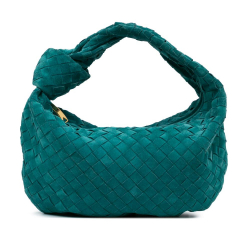 Bottega Veneta B Bottega Veneta Blue Turquoise Suede Leather Teen Intrecciato Jodie Italy