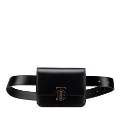 Burberry B Burberry Black Calf Leather TB Belt Bag Italy