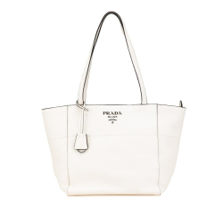 Prada AB Prada White Calf Leather Vitello Phenix Tote India