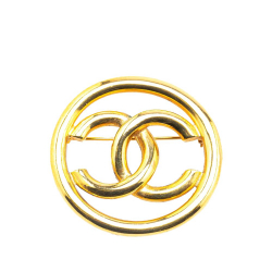 Chanel AB Chanel Gold Gold Plated Metal CC Brooch France