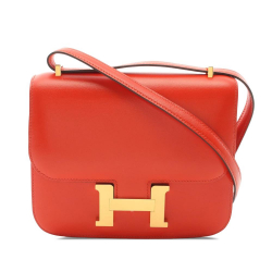 Hermès AB Hermès Orange Calf Leather Mini Tadelakt Constance 18 France