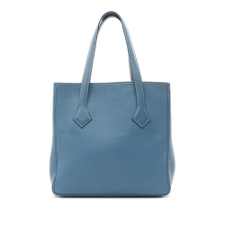 Hermès B Hermès Blue Calf Leather Clemence Victoria II Cabas 32 France