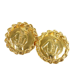 Chanel B Chanel Gold Gold Plated Metal Mademoiselle Clip On Earrings France