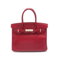 Hermès AB Hermès Red Calf Leather Tadelakt and Ghillies Birkin Retourne 30 France