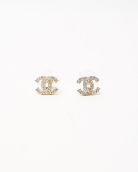 Chanel Coco Mark Rhinestone Earrings