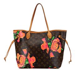 Louis Vuitton AB Louis Vuitton Brown Monogram Canvas Canvas Monogram Roses Neverfull MM France