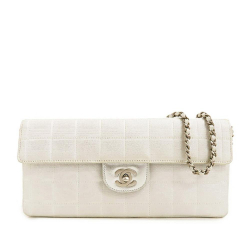 Chanel B Chanel White Off White Nylon Fabric New Travel Line East West Flap Italy