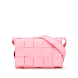 Bottega Veneta B Bottega Veneta Pink Nappa Leather Leather Small Nappa Intrecciato Cassette Crossbody Italy