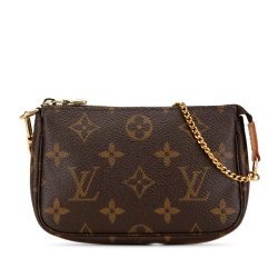 Louis Vuitton AB Louis Vuitton Brown Monogram Canvas Canvas Monogram Mini Pochette Accessoires France