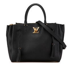 Louis Vuitton AB Louis Vuitton Black Calf Leather Lockmeto Satchel France