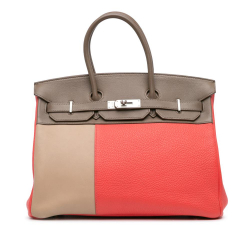 Hermès B Hermès Pink Blush Calf Leather Tricolor Clemence and Swift Birkin Cascade Retourne 35 France