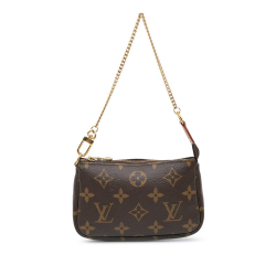 Louis Vuitton B Louis Vuitton Brown Monogram Canvas Canvas Monogram Mini Pochette Accessoires Spain