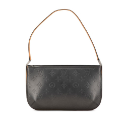 Louis Vuitton B Louis Vuitton Gray Dark Gray Calf Leather Monogram Mat Fowler France