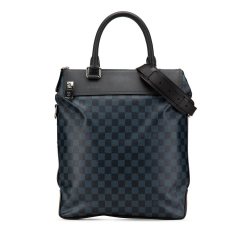 Louis Vuitton AB Louis Vuitton Blue Navy with Black Damier Canvas Canvas Damier Cobalt Greenwich Tote Italy