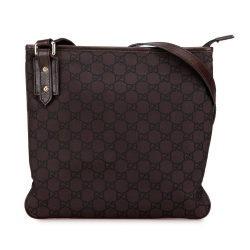 Gucci AB Gucci Brown Dark Brown Canvas Fabric GG Crossbody Italy