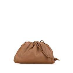 Bottega Veneta AB Bottega Veneta Brown Lambskin Leather Leather Lambskin The Mini Pouch Italy