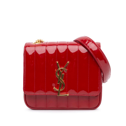 Saint Laurent B Saint Laurent Red Patent Leather Leather Small Patent Vicky Crossbody Italy