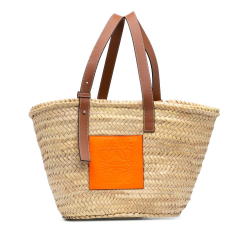 Loewe B LOEWE Brown Beige Raffia Natural Material Large Basket Bag Spain