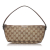 Gucci B Gucci Brown Beige Canvas Fabric GG Boat Italy