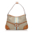 Gucci B Gucci Brown Light Brown with Multi Canvas Fabric Web Reins Hobo Italy