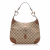 Gucci B Gucci Brown Beige Canvas Fabric GG Nailhead New Jackie Shoulder Bag Italy