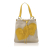 Saint Laurent B YSL Gray with Yellow Canvas Fabric Tote Bag France