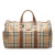 Burberry B Burberry Brown Beige with Multi Canvas Fabric Haymarket Check Boston Bag United Kingdom