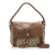 Gucci B Gucci Brown Beige Canvas Fabric GG Bella Satchel Italy