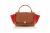 Celine Brown/Red Leather and Suede Medium Trapeze Bag