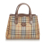 Burberry B Burberry Brown Beige with Multi Canvas Fabric Haymarket Check Handbag United Kingdom