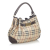 Burberry B Burberry Brown Beige with Multi Coated Canvas Fabric Haymarket Check Handbag United Kingdom