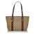 Gucci B Gucci Brown Beige with Multi Canvas Fabric GG Jolicoeur Tote Bag Italy