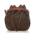 Celine B Celine Brown PVC Plastic Macadam Drawstring Bucket Bag France